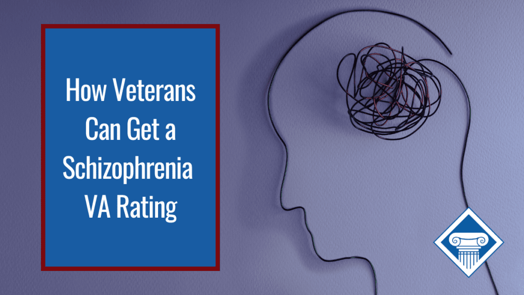 Outline of a person's head with article title on the left: How veterans can get schizophrenia va rating