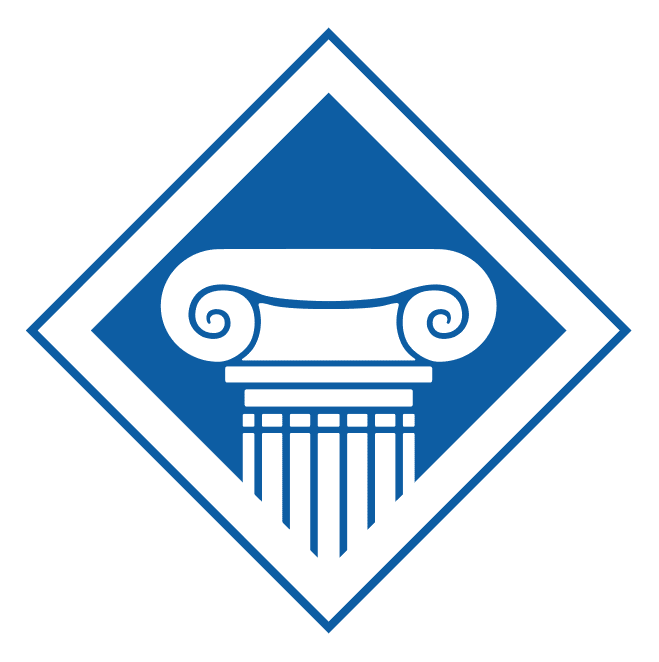 Diamond shaped logo of the top of a column, serving as a portion of the Woods & Woods VA Disability lawyers logo.